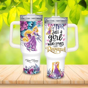 Rapunzel 40oz Becher, nur ein Mädchen, das Rapunzel Becher liebt, kundenspezifischer Becher, verhedderter Becher, rostfreier Becher, Geschenk für sie