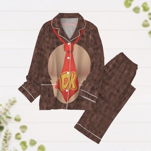 Donkey Kong Pyjamas Set, Mario Charaktere Urlaub Pyjamas, Donkey Kong Kostüm Pjs, Videospiel Geschenk, Pyjamas für Party, Gamer Geschenk
