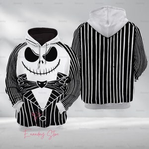 Halloween Jack Skellington Costume Hoodie, Nightmare Before Costume Shirt, Skellington Face Hoodie, Sally Costume, Disney Men&#39;s Cosplay