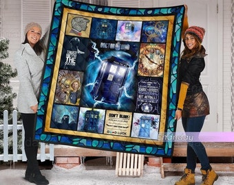 Tardis Doctor Who Quilt, Doctor Who Quilt, Dr Who Movie Quilt, The Doctor Quilt, Doctor Who Gift, Movie Quilt, Cadeau pour lui