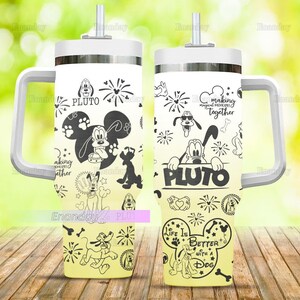Halloween Pluto 40oz Tumbler, Making Magical Memories Together Tumbler, Disney Dog Tumblers, Tumbler With Straw, Movie Characters Tumbler