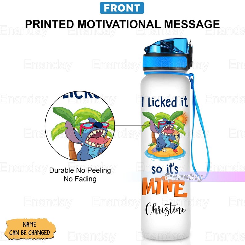 Stitch Bottle Personalized Stitch Water Bottle I Licked It - Etsy