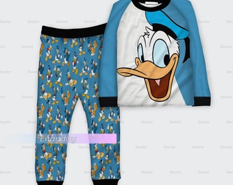 Ensemble pyjama Donald Duck, pyjama Disney Duck, pantalon de pyjama Donald Duck, pyjama pour fête, ensemble de pyjama assorti, ensemble de pyjamas