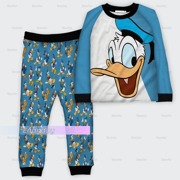 Donald Duck Pajamas Set, Disney Duck Pajamas, Donald Duck Pajamas Pants, Pajamas For Party, Matching Pajamas Set, Set Of Pajamas