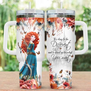 Merida Princess Tumbler, Merida 40oz Tumbler, Disney Merida Tumbler, Disney Princess Tumbler, Tumbler For Women, Tumbler With Straw