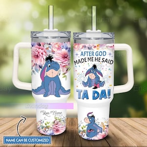 Eeyore Becher 40 Unzen, personalisierte Disney Film Becher, Eeyore Tasse, Eeyore Winnie The Pooh Becher, Disney Cartoon Geschenke für Kinder