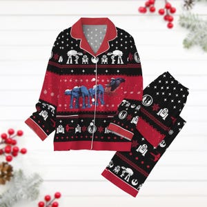 Christmas Star Wars Pajamas Set, Darth Vader Riding AT-AT Holiday Pajamas, Disney Pajamas Pants, Xmas Party Pjs, Star Wars Pyjamas