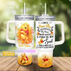 Pooh 40oz Tumbler, Personalized Tumbler, I Am A Pooh Girl Tumbler, Pooh Bear Tumbler, Winnie The Pooh Tumbler, Stainless Steel Tumbler