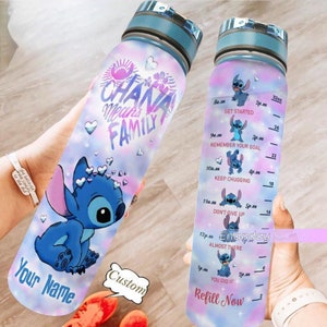 Disney Lilo & Stitch - Botella de agua de acero inoxidable, 12 onzas