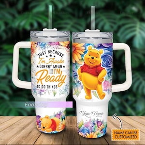 Pooh Bär 40 Unzen Becher, personalisierter Pooh Becher, Disney Pooh Becher, Edelstahl Becher, Muttertagsgeschenk, Winnie Pooh Becher