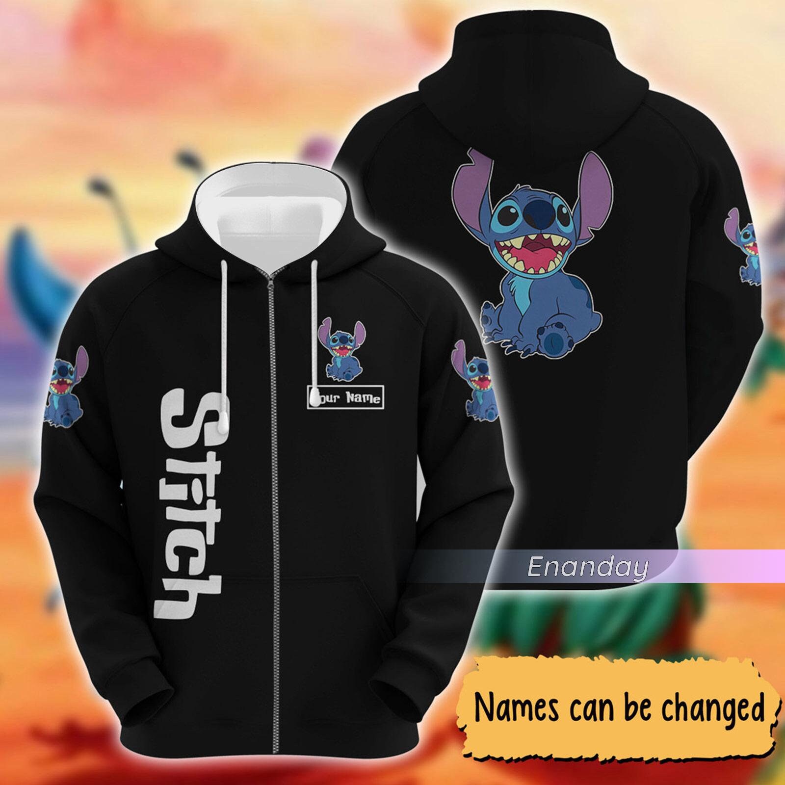 Stitch Shirt, Personalized Stitch Hoodie, Stitch Zip Hoodie, Disney