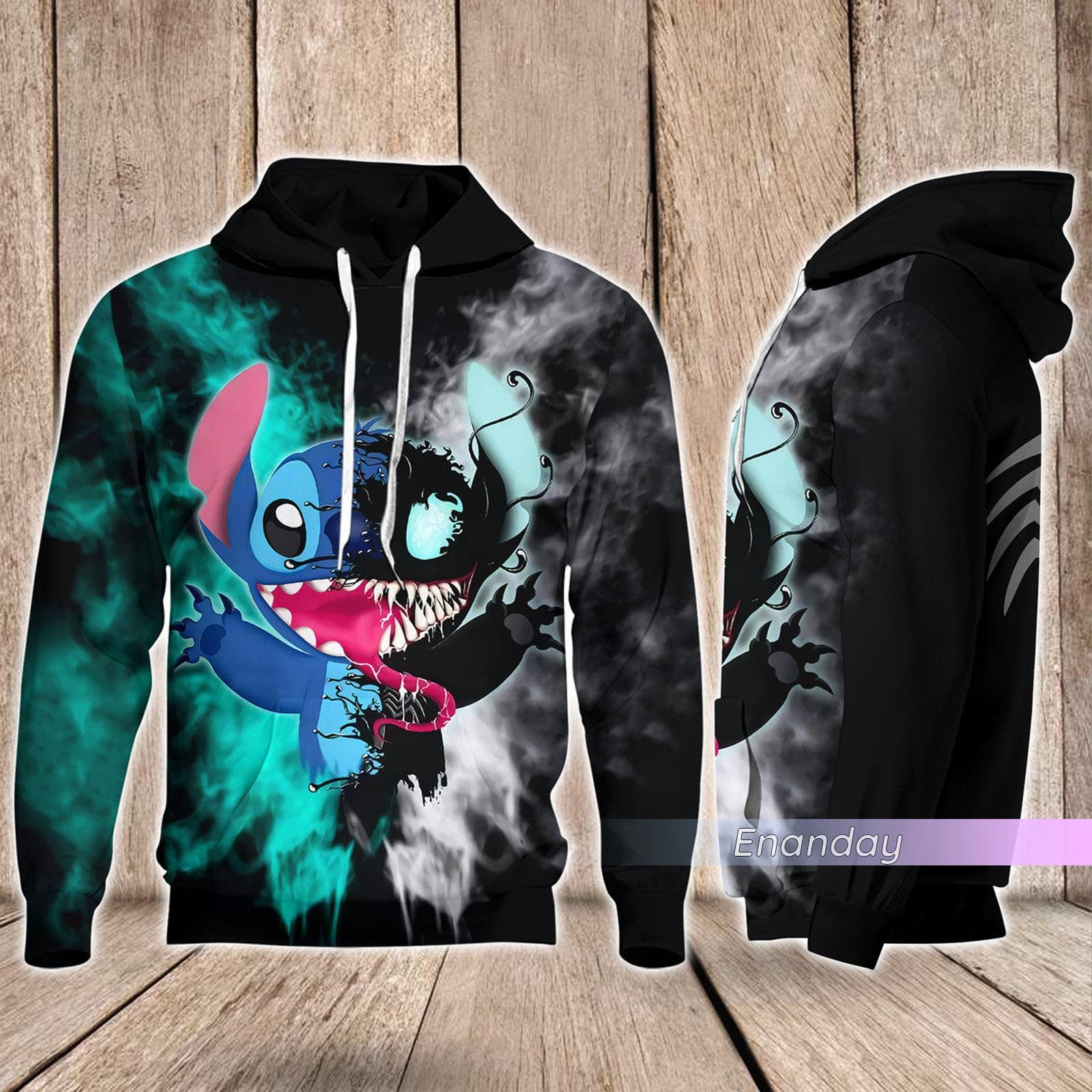 Discover Stitch Hoodie, Stitch Shirt, Stitch Venom Hoodie, Disney Stitch Hoodie, Disney Cartoon Hoodie, Stitch Lover 3D Hoodie