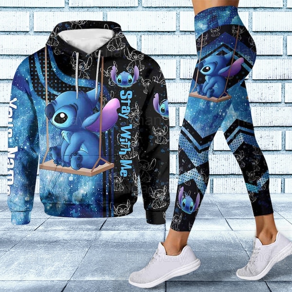 Personalized Stitch Hoodie/Legging, Stay With Me Hoodie, Stitch Womens Leggings, Disney Stitch Hoodie, Cartoon Hoodie, Gifts For Her