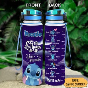 Custom Stitch Water Bottle 32oz, Stitch Water Tracker Bottle, Stitch Gifts for Girls, Disney Stitch Water Bottle, Lilo & Stitch Merchandise