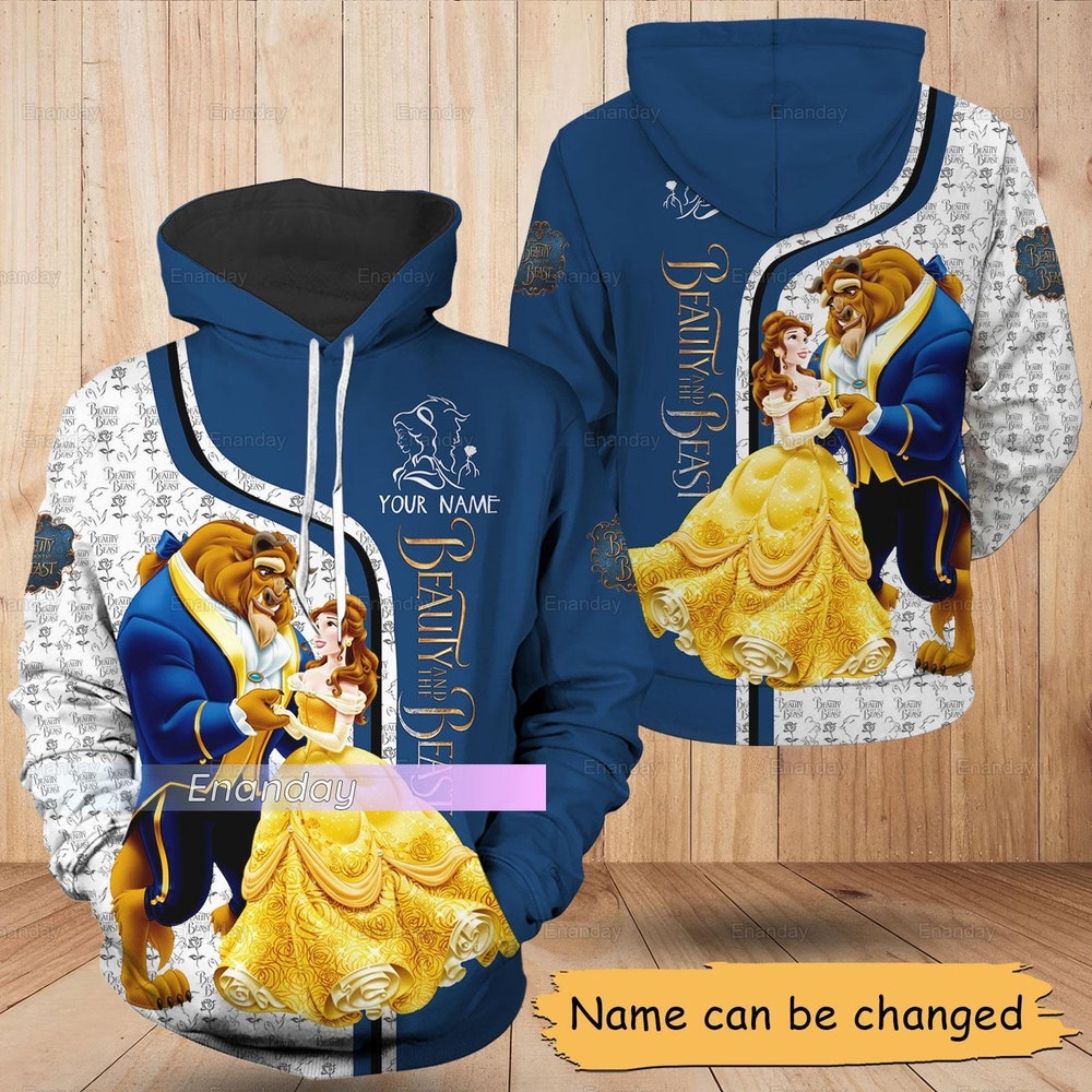 Beauty And The Beast Hoodie, Personalized Princess Hoodie, Belle And The Beast Hoodie, Belle Princess Hoodie, Disney Princess Hoodie Shirttrend