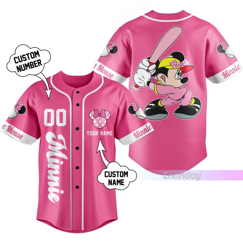 Christmas Minnie Jersey Shirt, Custom Minnie Baseball Shirt, Minnie