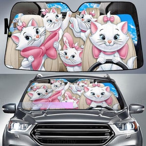 Marie Cat-zonnescherm, Marie Cat-zonnescherm voor auto, Marie Cat-zonnescherm, zonnescherm The Aristocats, zonnescherm tekenfilmfilm, zonneklepauto