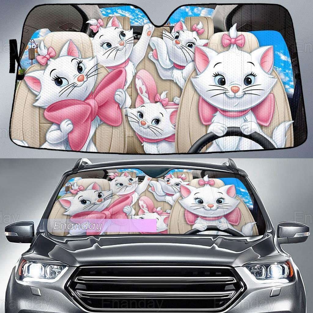 Cartoon Sleepy Eyes Yellow Car Sun Shade Funny Eyes Custom Car Windshi –  BigProStore