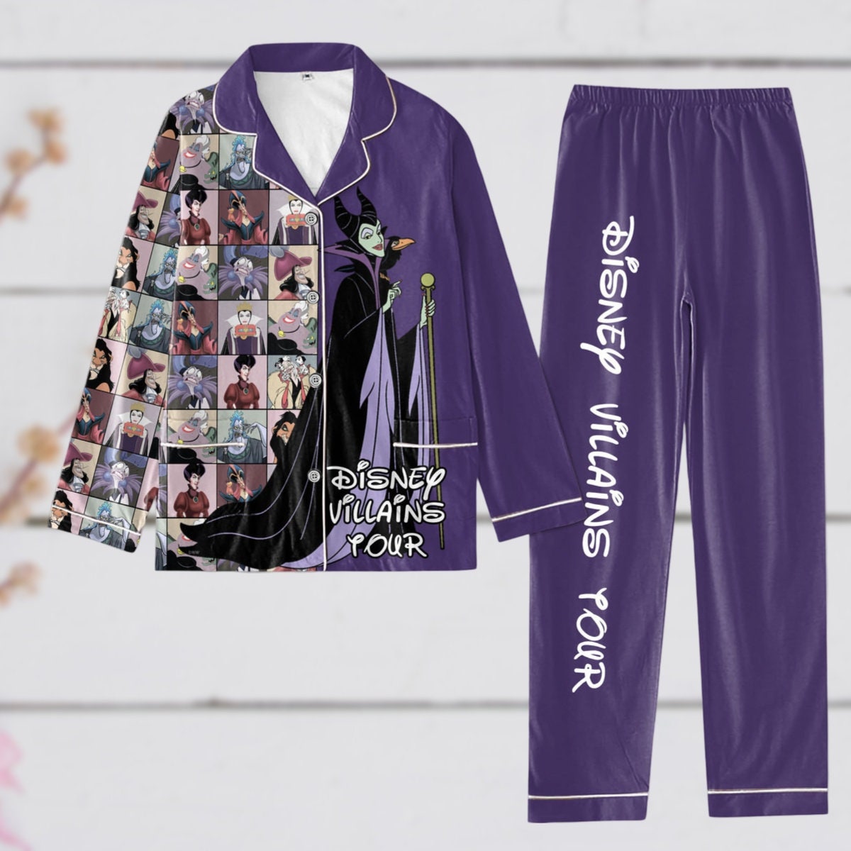 Disney Villains Pajamas Maleficent Pajama Set Women Disney Halloween Pajamas For Party Ursula Evil Queen Pjs Bad Witches Pajamas