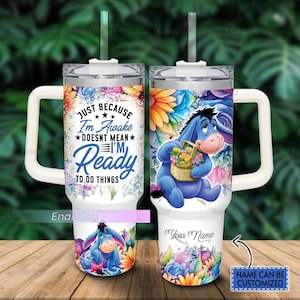 Personalisierte Eeyore 40 Unzen Becher, Winnie The Pooh Becher, Disney Eeyore Becher, niedliche Eeyore Becher, Eeyore Cartoon Becher