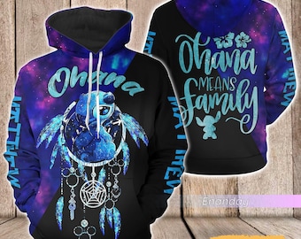 Stitch Hoodie, Personalized Stitch Shirt, Ohana Means Family, Disney Stitch Hoodie, Cute Stitch Hoodie, Cartoon Hoodie, Gifts For Her