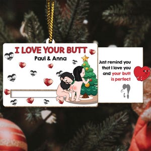 Couple I Love Your Butt Gepersonaliseerde houten schuifkaart, leuke en brutale houten schuifkaart, gepersonaliseerde schuifkaart stel