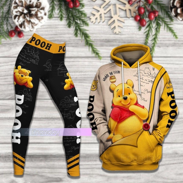 Leggings Bambino Winnie The Pooh TiHO: Morbidissimi A Nido D'Ape, Multitaglia - Foto 4