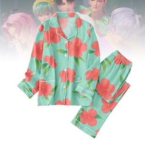 Kpop Demon Hunters Pajamas Long Set, Abby Pajamas, Saja Boys Button PJs, Demon Hunter Pyjama
