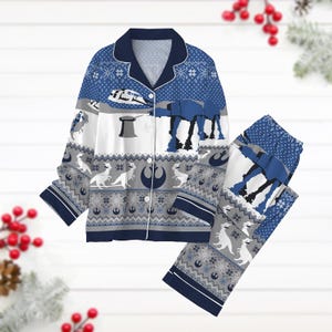 AT-AT Star Wars Pajamas Set, Disney Movie Christmas Pajamas, Disneyland Trip Shirt, Winter Season Pyjamas, Holiday Pajamas,Pj Set Pants