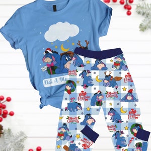 Eeyore Pajamas Set, Eeyore Christmas Tee, Winnie The Pooh Holiday Pajamas, Disney Eeyore Women Pajamas, Cute Cartoon Movie Pajamas
