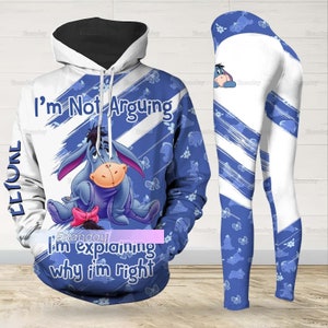 Sweat à capuche Bourriquet/Leggings, Sweat à capuche Winnie l'ourson, Leggings Bourriquet Disney, Sweat à capuche Bourriquet mignon, Pantalon de yoga femme, Cadeau pour la fête des Mères