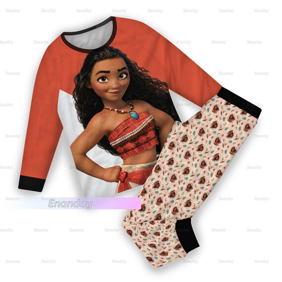 Moana Pajamas Set Disney Moana Pajamas Disney Princess Pajamas Moana Holiday Pajamas Set of Pajamas Matching Pajamas Set Etsy