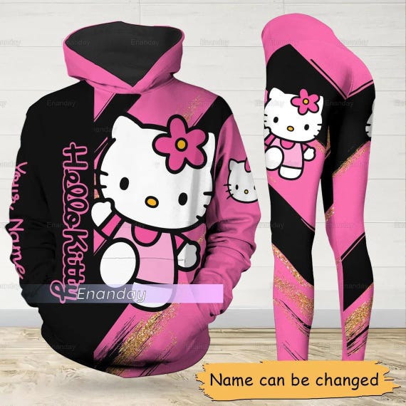 thumbnail image 2 of Hello Kitty 2-Piece Hoodie & Legging Set For Girls - Rose Color, Size 5 2 of 10