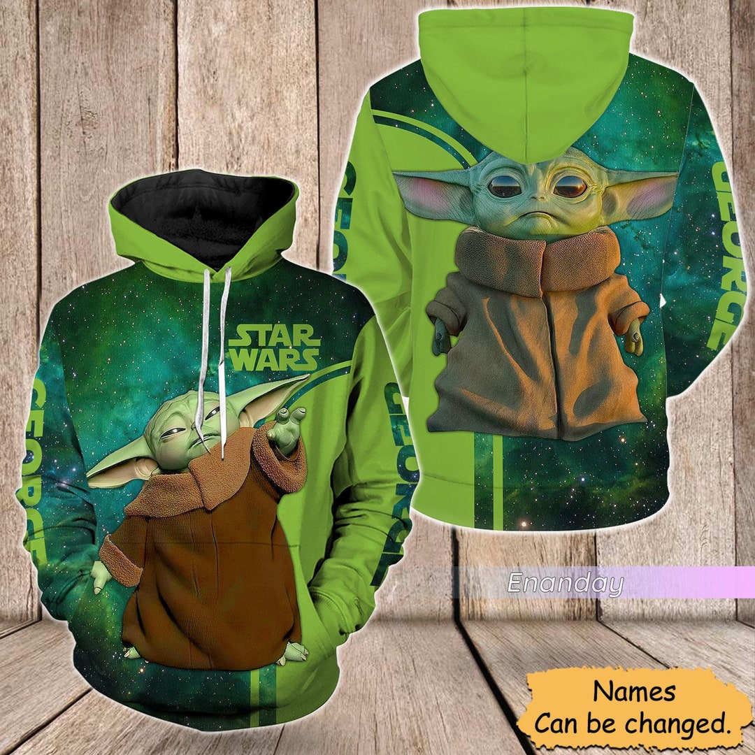 Baby Yoda Hoodie Personalized Baby Yoda Shirt Star Wars Etsy