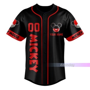 Maillot de baseball Mickey Mouse, Chemise de baseball Disney personnalisée, Tenues de l'équipe en jersey de dessins animés, Maillot imprimé personnages de films 3D, Produits Disney