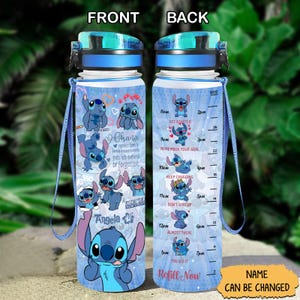 Ohana Means Family Water Bottle, Custom Stitch Water Bottle, Cute Stitch Bottle, Stitch Water Bottle, Stitch Drink Bottle, Stitch Gift