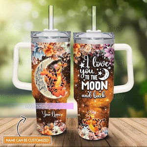 Tigger Tumbler 40oz, Personalized Tigger Tumbler, Cute Cartoon Movie Characters Tumbler, Tigger Lover Gift, Tigger Stainless Tumbler