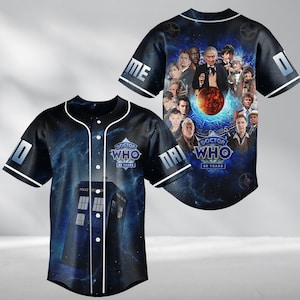Maglietta personalizzata di Halloween Doctor Who, maglietta da baseball Police Box Dr Who, regalo di serie TV, maglia da baseball Tardis, regalo per i fan di Doctor Who