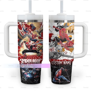 Halloween Personalized Spider-Man 40oz Tumbler, Spiderman Tumbler Cups, Stainless Steel Tumbler, Superhero Tumbler With Straw, Gift For Him