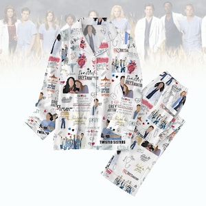 Pigiama Grey's Anatomy, pigiama Meredith Grey, pigiama da allattamento da donna, pigiama di Natale, pigiama per feste, pigiama Grey's Anatomy