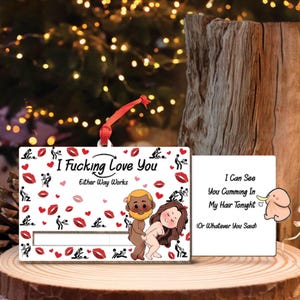 Slider in legno personalizzato Ti amo con umorismo e stile, biglietto scorrevole in legno personalizzato, biglietto scorrevole in legno romantico per coppie