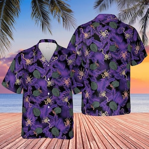 Shirt Alien Ovomorph Egg, Hawaiiaans Shirt Alien Ovomorph Ei, Shirt Alien Eggs Button, Shirt Shirt, Funny Alien Shirts, Shirt Horror, cadeaus voor vrouwen