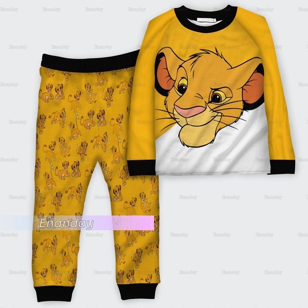 Disney Simba Pajamas Set, Simba Pajamas Family, Lion King Pajamas, Animal Kingdom Pajamas, Disney Lion King Pajamas,Simba Pajamas Pants