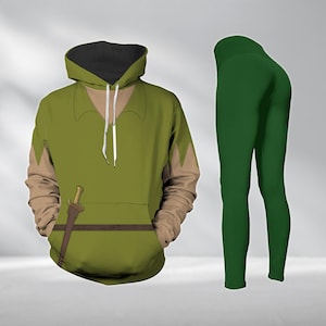 Peter Pan Kostüm Hoodie, Fliegen Fee Cosplay Shirt, Leggings für Mädchen, Cartoon Film Shirt, Geburtstagsgeschenk, Disney Charaktere Hoodie