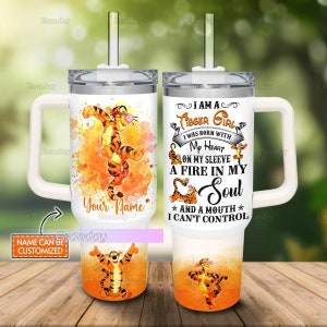 Tigger 40oz Tumbler, Personalized Tumbler, I Am A Tigger Girl Tumbler, Stainless Steel Tumbler, Tumbler With Straw, Winnie Pooh Gift