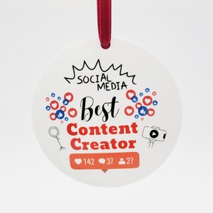 Content Creator Ornament, Influencer Ornament, Social Media Ornament, Influencer Gift, Content Creator Gift, Christmas 2023 Ornaments