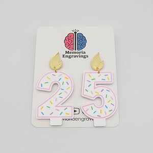 Custom Birthday Number Candle  Earrings| Birthday Girl  | Birthday Earrings |  | Birthday Gift Earrings  | Customizable Number Earrings