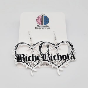 Karol G &quot;Bichota&quot; Tattoo Heart Earrings, Karol G Merch, Karol G Fan Gift