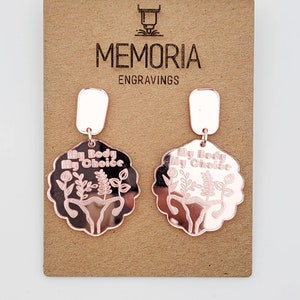 My Body My Choice Mirror Acrylic Statement Earrings