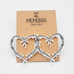 Karol G Heart Tattoo Earrings, Wired Heart Earrings